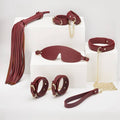 8 Pc Deluxe Bondage Play Kit Burgundy Gold - Hush Store Sydney 