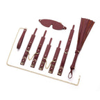 8 Pc Deluxe Bondage Play Kit Burgundy Gold