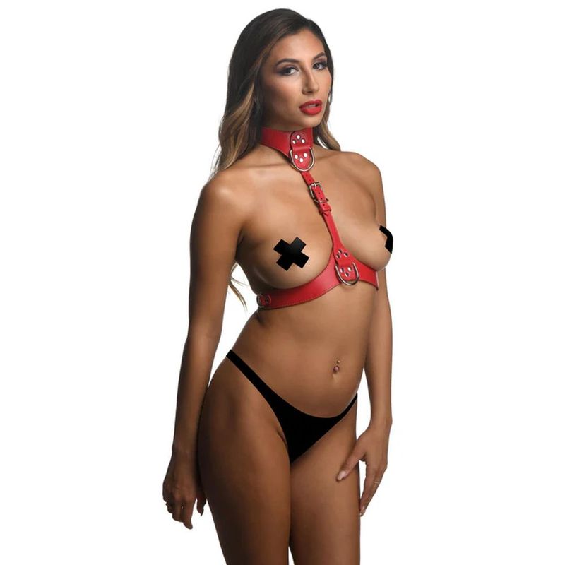 Red Female Chest Harness S/M