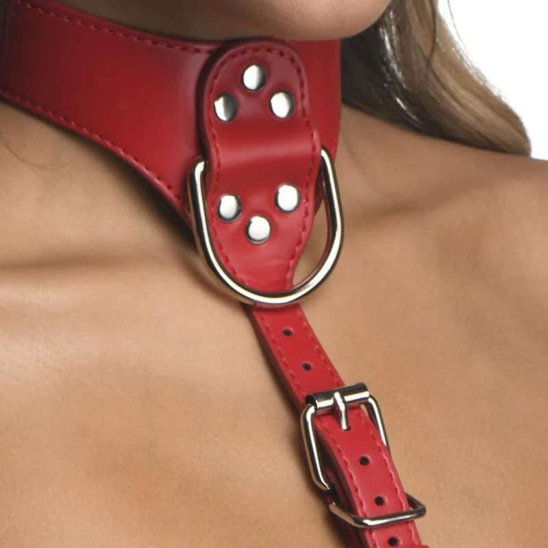 Red Female Chest Harness S/M - Hush Store Sydney 