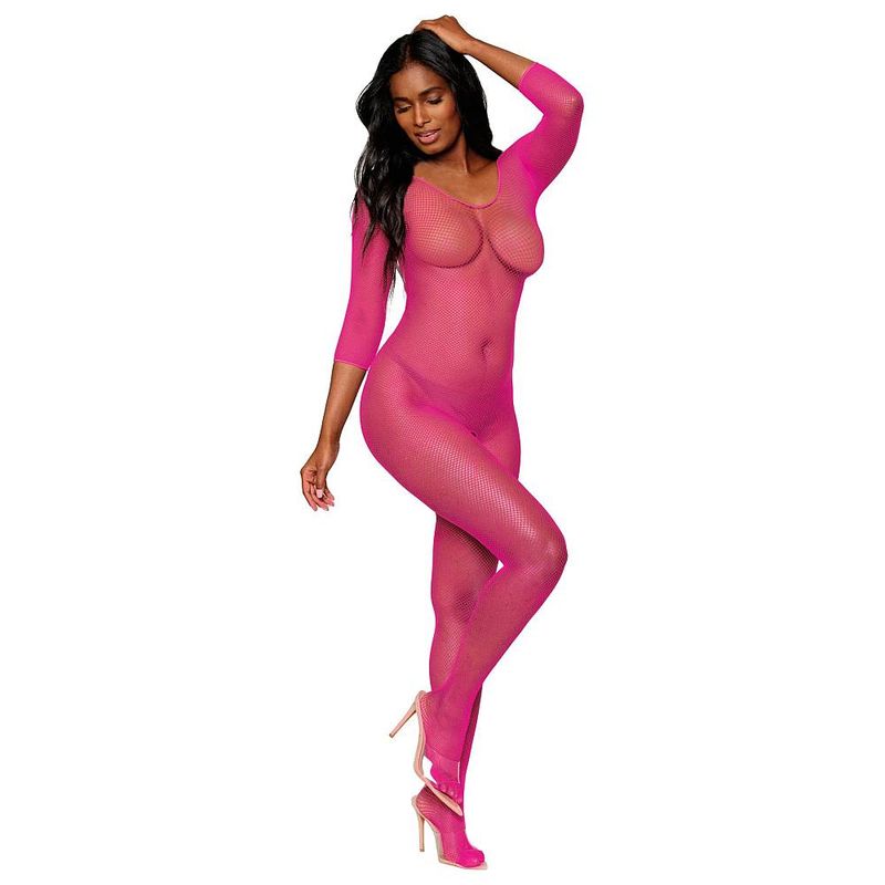 Dreamgirl Open Crotch Body Stocking Neon Pink - Hush Store Sydney 