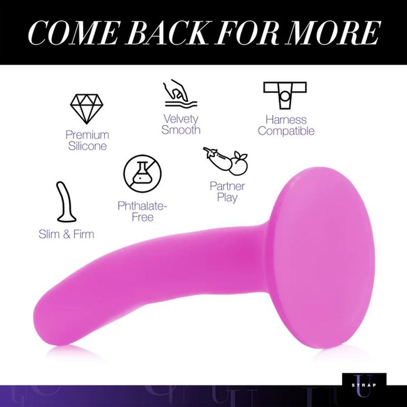 Pink Silicone Strap-On Dildo Small