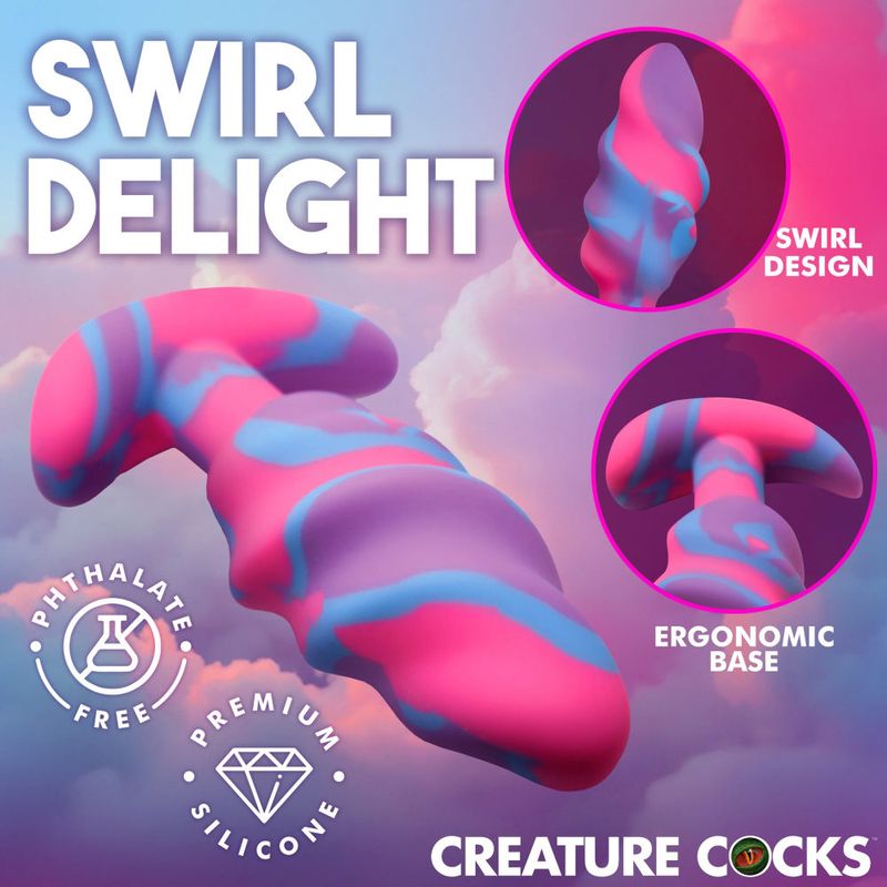 Unicorn Swirl Silicone Butt Plug Medium - Hush Store Sydney 