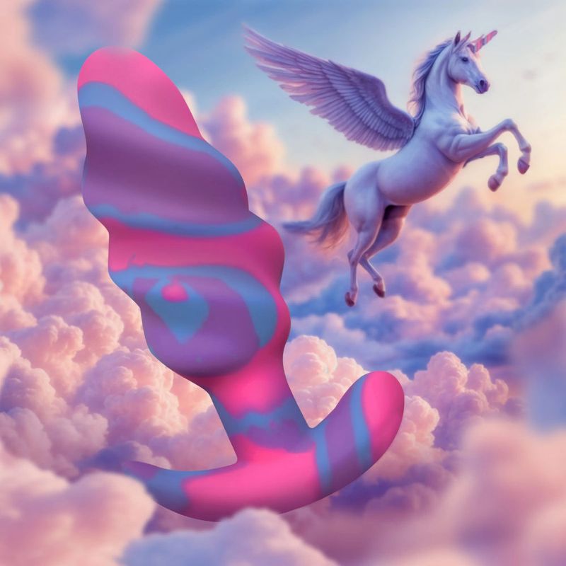 Unicorn Swirl Silicone Butt Plug Medium - Hush Store Sydney 