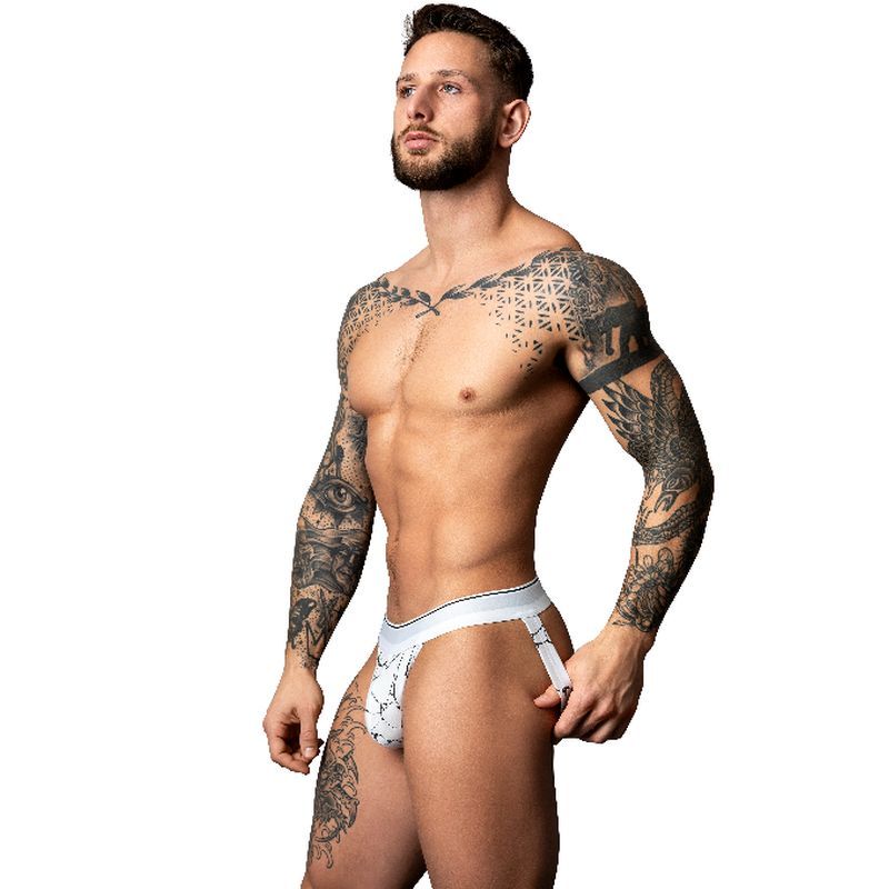Male Power Marble Jock Strap White