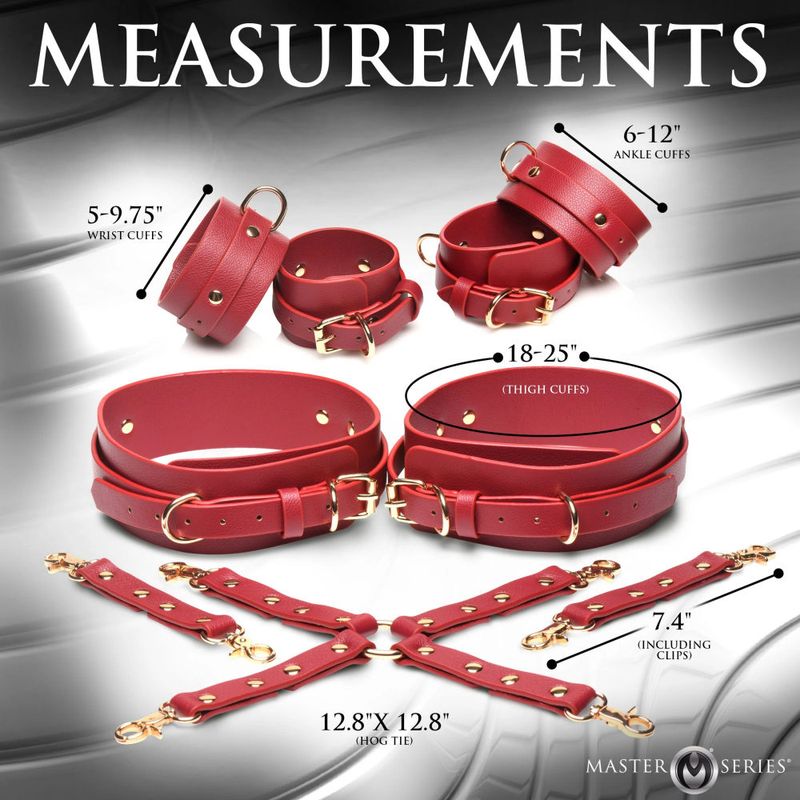 Crimson Captive Thigh Wrist Ankle Hog Tie Restraints - Hush Store Sydney 
