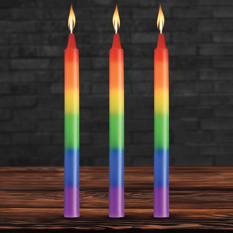 Pride Candles Rainbow Drip Candle 3 Pc