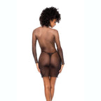 Stretch Mesh Long Sleeved Dress w Thong - Hush Store Sydney 