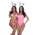 PlayBoy Pink 1 Pc Swimsuit with Ruched Side Ties & Removable Clear Straps - Hush Store Sydney 