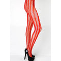 Stella Elyse Coiled Lines Fishnet Tights Red - Hush Store Sydney 