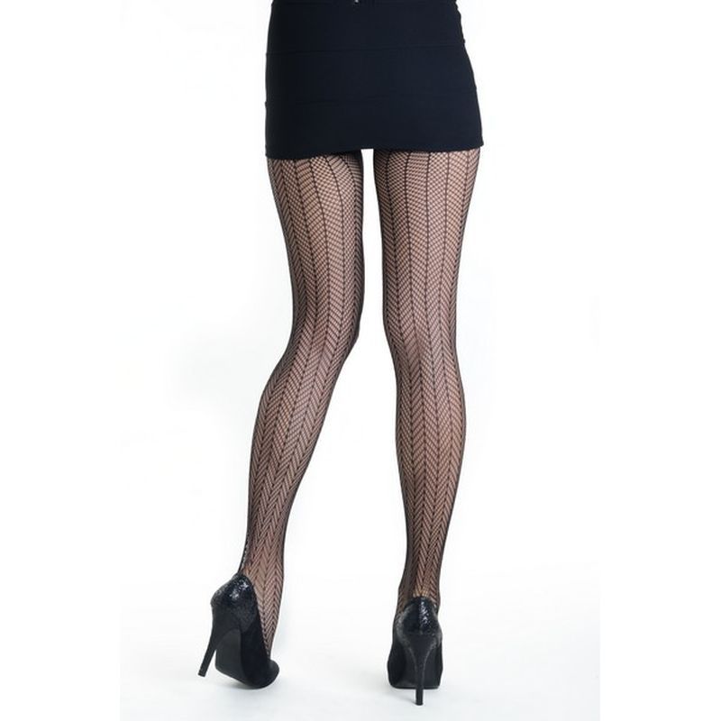 Sensual Arrow Mesh Tights Black