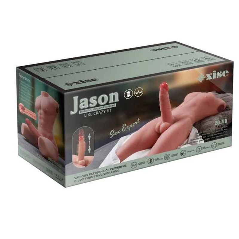Jason 8kg USB Auto Thrusting 17cm Cock and Ass Male Torso