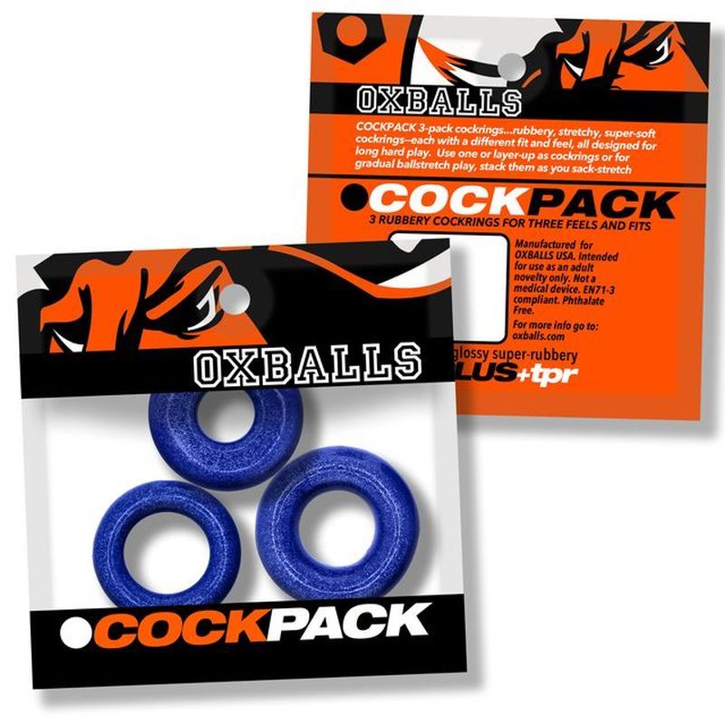 Cockpack 3 Pc Ring Set Blue - Hush Store Sydney 