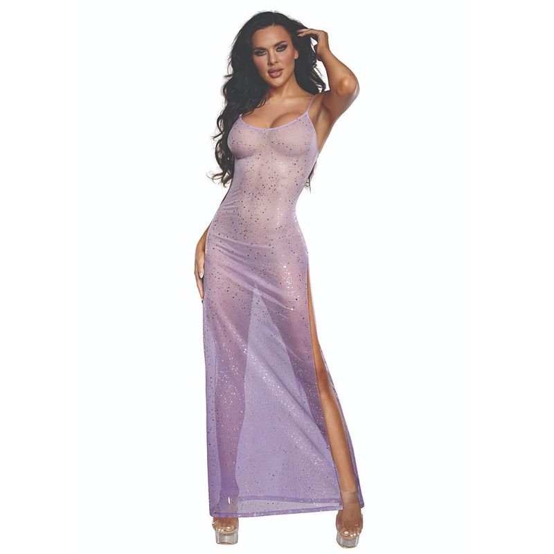 DreamGirl Ombre Glitter Mesh Gown Lilac - Hush Store Sydney 