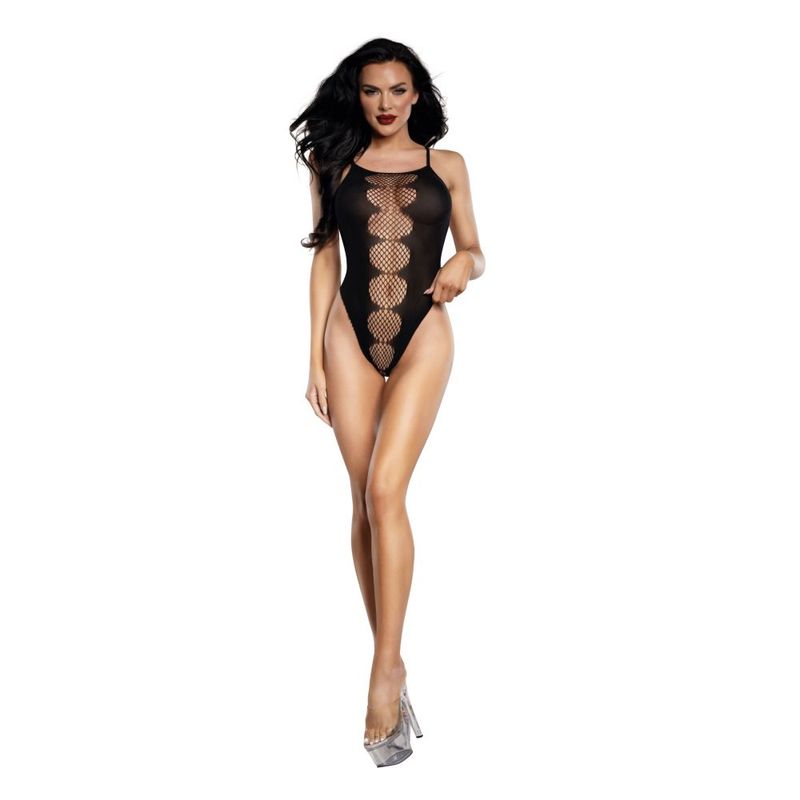 DreamGirl Fishnet Peek-A-Boo Teddy Black - Hush Store Sydney 