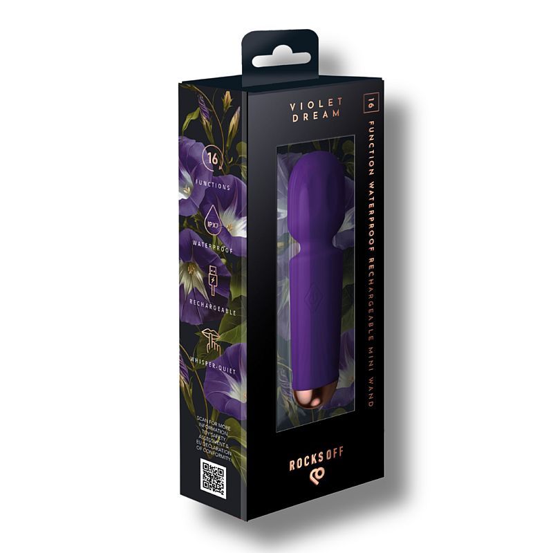 Rechargeable 16 Mode Silicone Mini Wand Violet Dream Hush Store Sydney