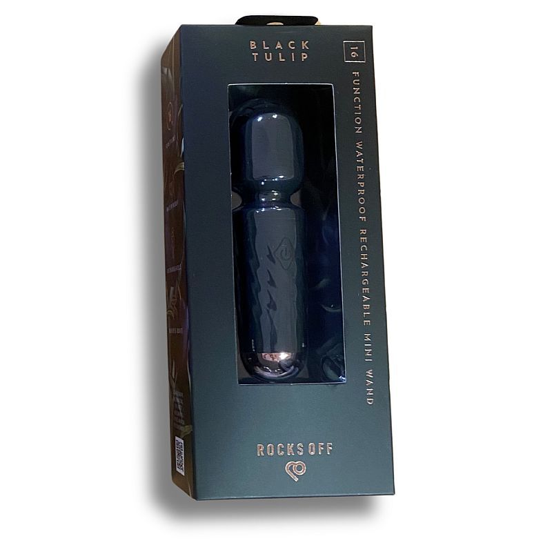 Rechargeable 16 Mode Silicone Mini Wand Black Tulip Hush Store Sydney