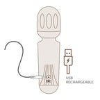 Rechargeable 16 Mode Silicone Mini Wand Black Tulip Hush Store Sydney