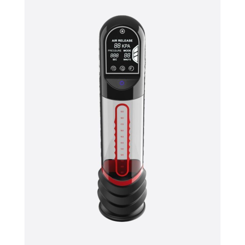 ISP90 Curve Infrared Automatic LCD Penis Pump Red - Hush Store Sydney 