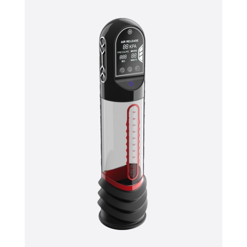 ISP90 Curve Infrared Automatic LCD Penis Pump Red - Hush Store Sydney 