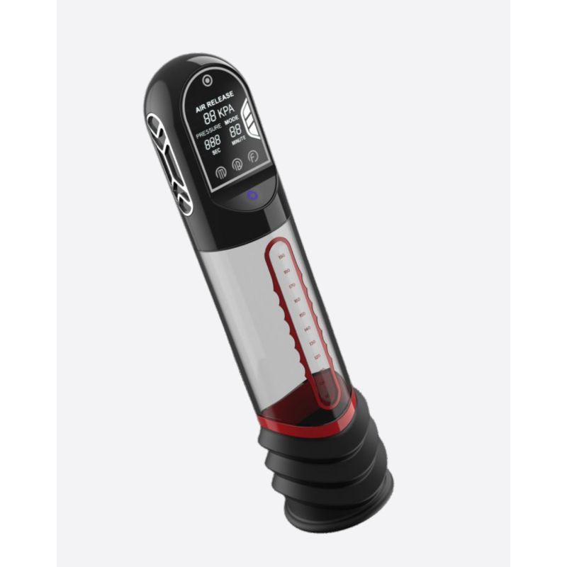 ISP90 Curve Infrared Automatic LCD Penis Pump Red - Hush Store Sydney 