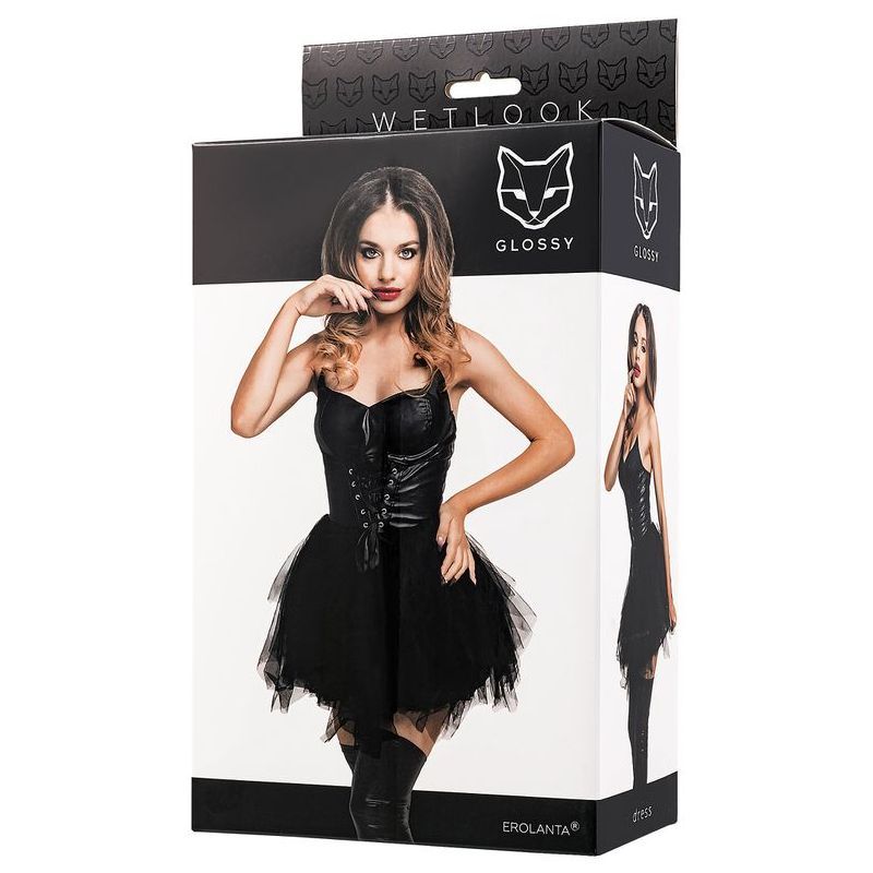 Glossy Elisia Noir Wetlook Dress - Hush Store Sydney 
