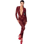 Kink Royal V Neck Catsuit Red