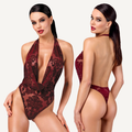 Kink Royal Draped Plunge Bodysuit Red