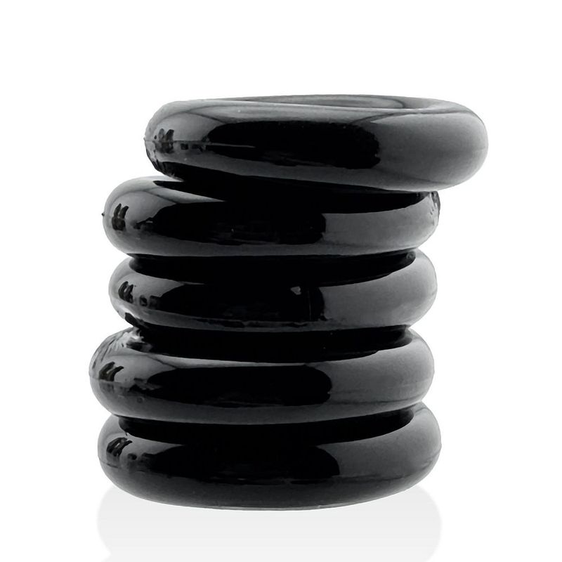 Jacker Stack 5 Pc Strong Cock Ring Black