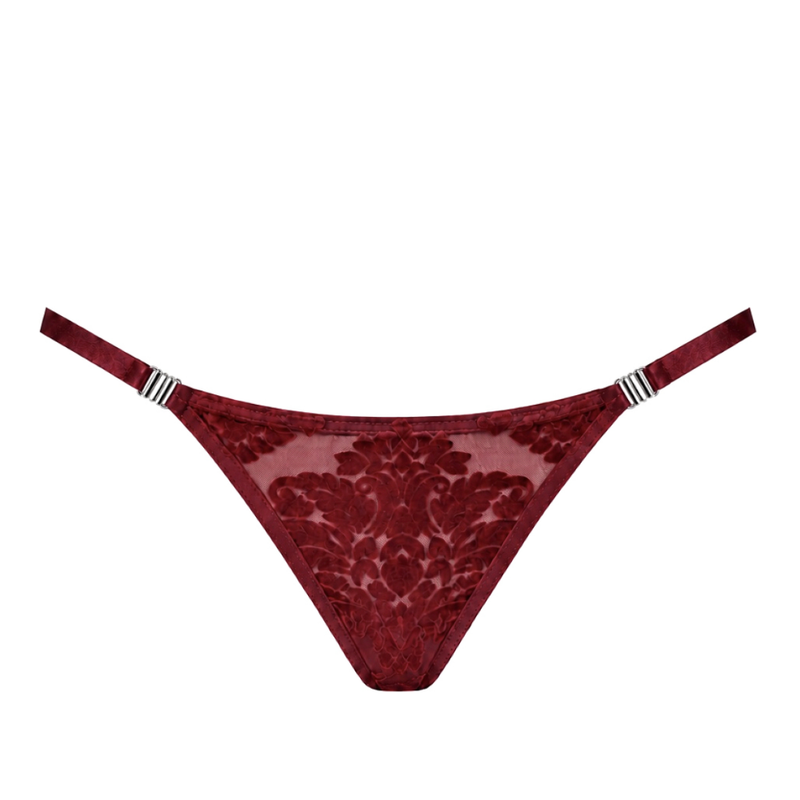 Masquerade Lace Thong Burgundy