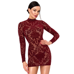 Masquerade Open Back Mini Dress Burgundy