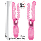 Adam & Eve Dual Pleasure Vibe - Pink 12 cm (4.75'') Vibrator with Anal Probe