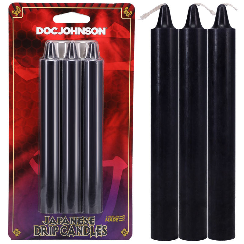 Japanese Drip Candles - Black - Black 3-Pack - Hush Store Sydney 