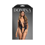 DOMINA Lock & Key Open Teddy - Black - Black - M/L Size