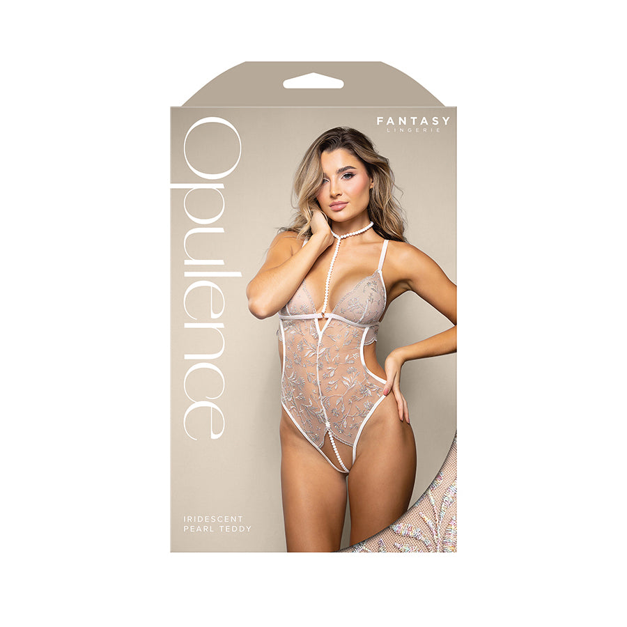 OPULENCE Iridescent Pearl Teddy - White - White - S/M Size