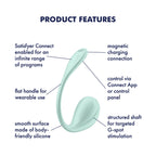 Satisfyer Smooth Petal - Mint - Mint USB Rechargeable Wearable Stimulator with App Control