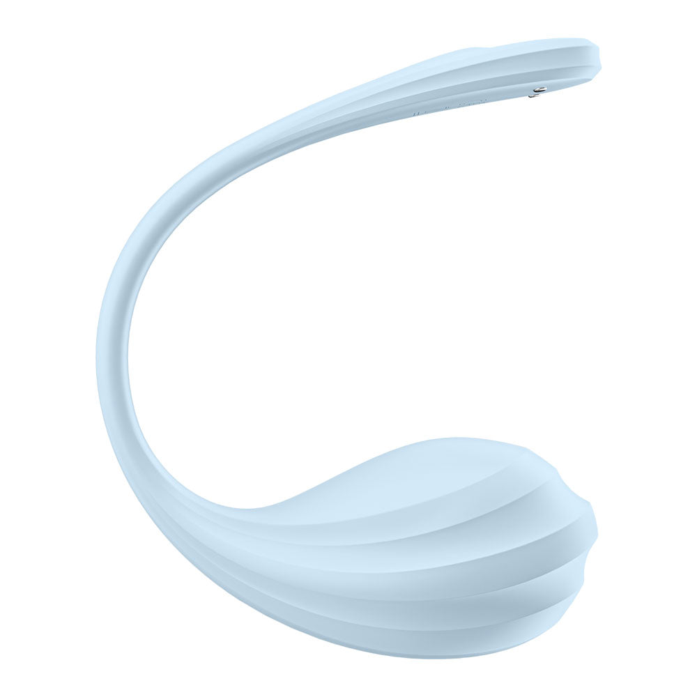 Satisfyer Smooth Petal - Light Blue - Light Blue USB Rechargeable Wearable Stimulator with App Control