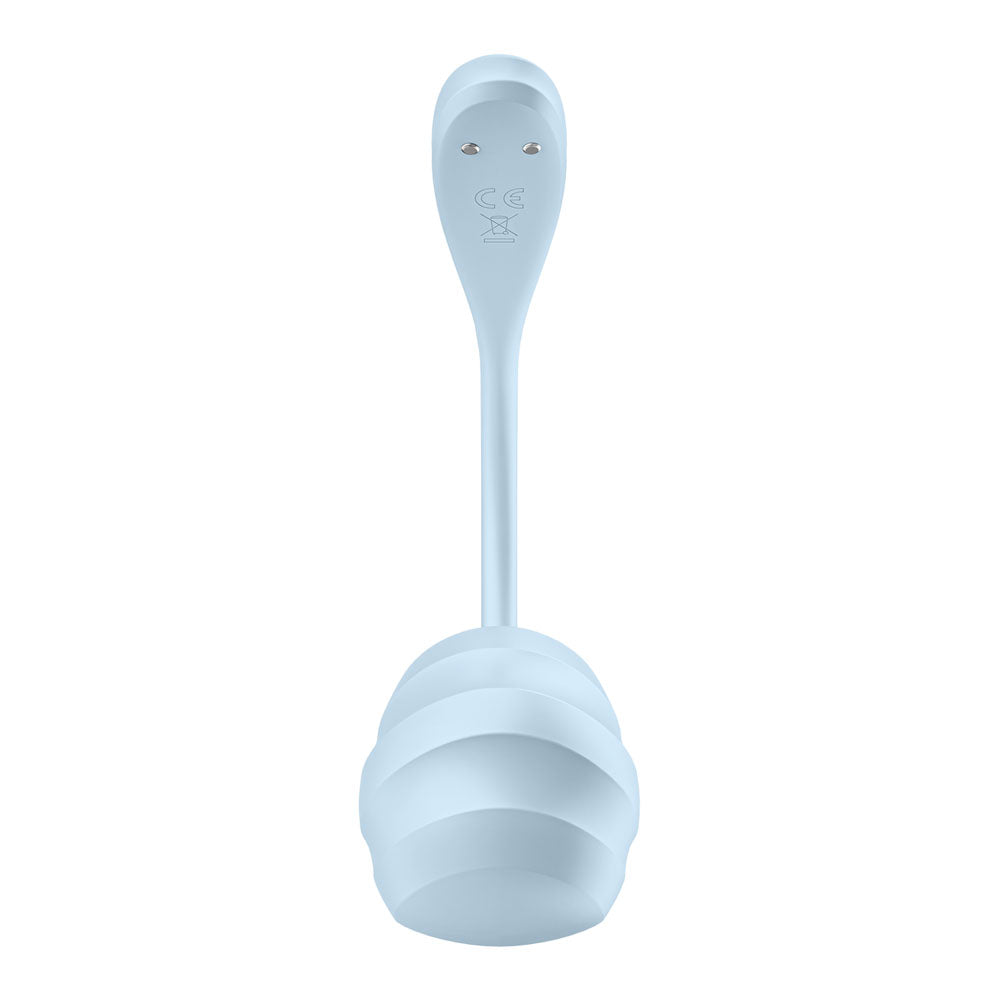 Satisfyer Smooth Petal - Light Blue - Light Blue USB Rechargeable Wearable Stimulator with App Control