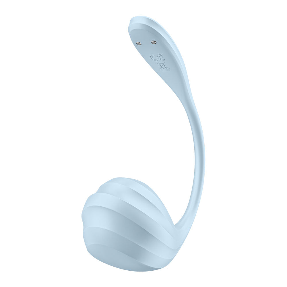 Satisfyer Smooth Petal - Light Blue - Light Blue USB Rechargeable Wearable Stimulator with App Control