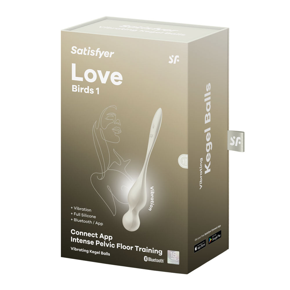 Satisfyer Love Birds 1 - White - White USB Rechargeable Pelvic Floor Trainer with App Control