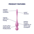 Satisfyer Love Birds 1 - Pink - Pink USB Rechargeable Pelvic Floor Trainer with App Control - Hush Store Sydney 