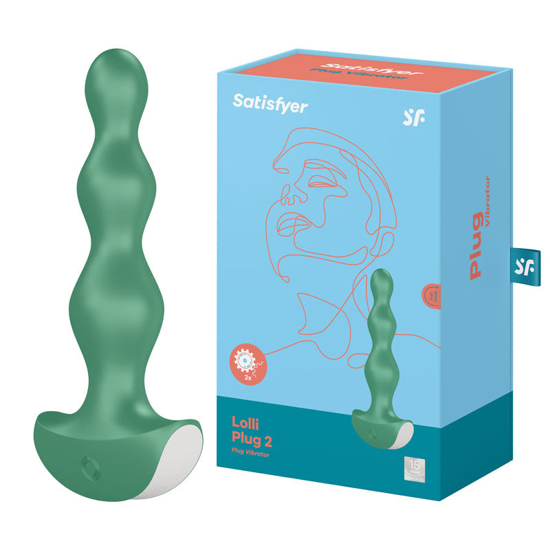 Satisfyer Lolli-Plug 2 - Green Vibrating Anal Beads - Hush Store Sydney 
