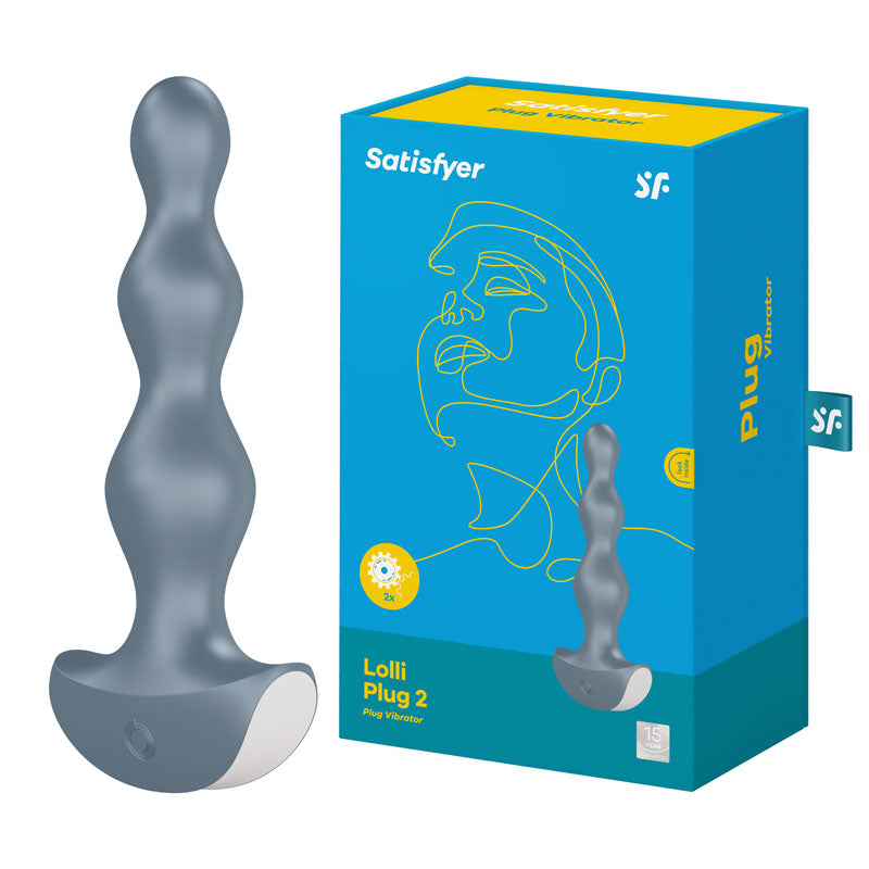 Satisfyer Lolli-Plug 2 - Gray Vibrating Anal Beads - Hush Store Sydney 