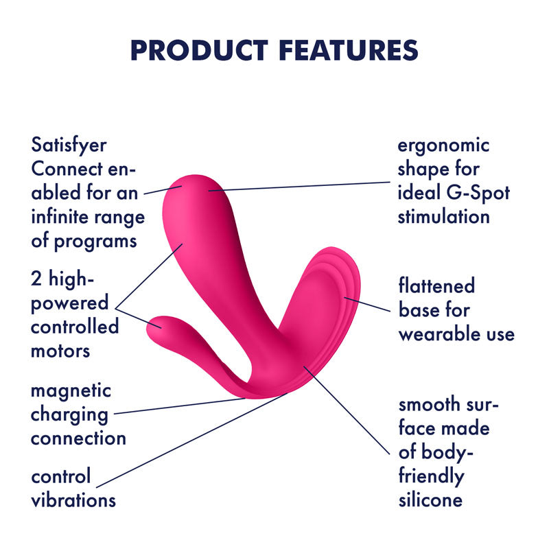 Satisfyer Top Secret + - Pink Wearable Vibrator with App Control - Hush Store Sydney 