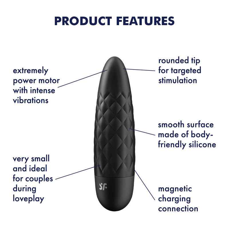 Satisfyer Ultra Power Bullet 5 - Black USB Rechargeable Bullet - Hush Store Sydney 