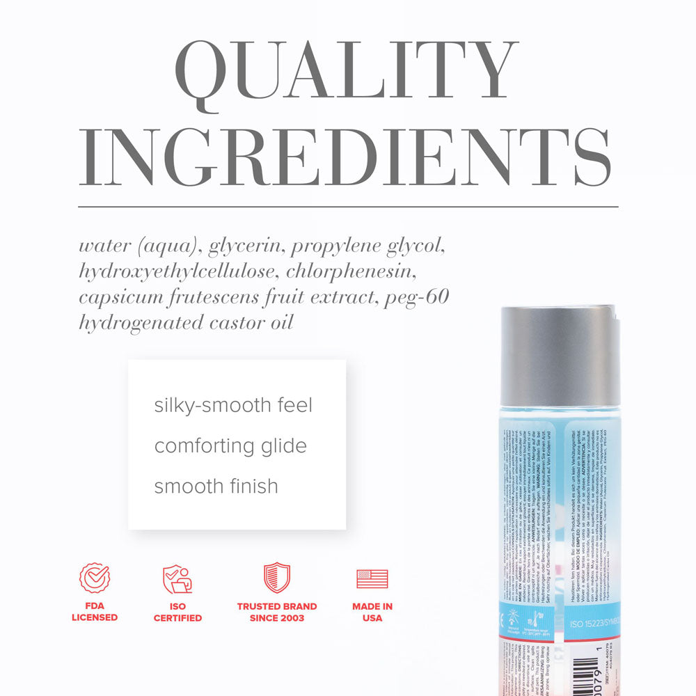 JO H2O Warming Lube - 120 mL - Water Based Warming Lubricant - 120 ml Bottle - Hush Store Sydney 