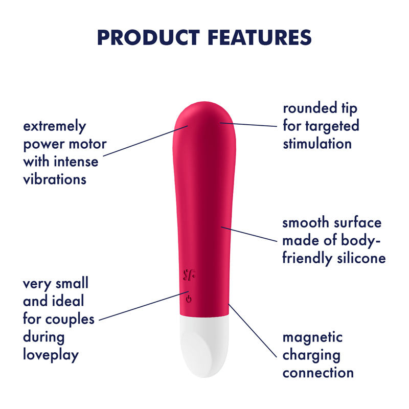 Satisfyer Ultra Power Bullet 1 - Red USB Rechargeable Bullet - Hush Store Sydney 