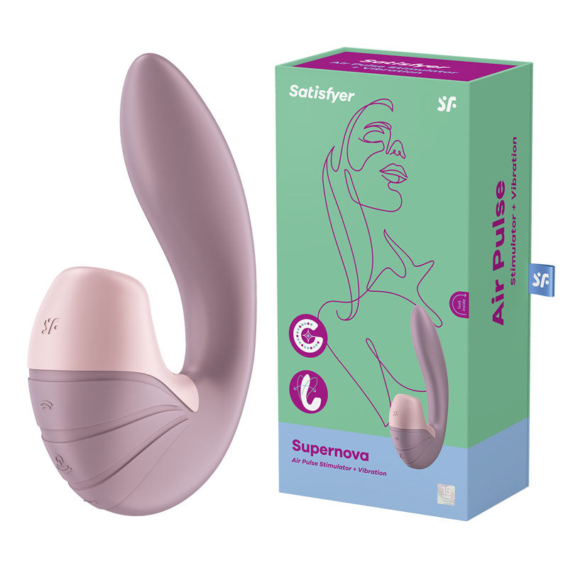 Old Rose USB Rechargeable Vibrator with Air Pulsation - Hush Store Sydney