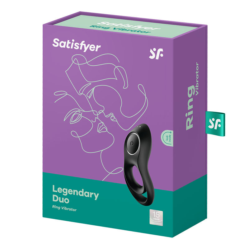 Satisfyer Legendary Duo - Black USB Rechargeable Cock & Balls Ring - Hush Store Sydney 