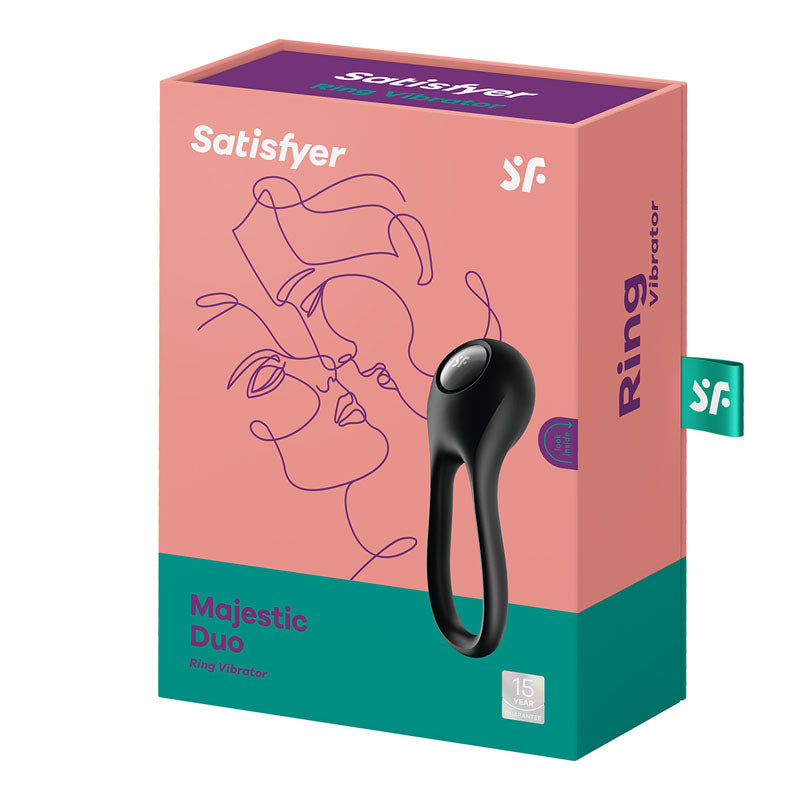 Satisfyer Majestic Duo - Black USB Rechargeable Cock Ring - Hush Store Sydney 
